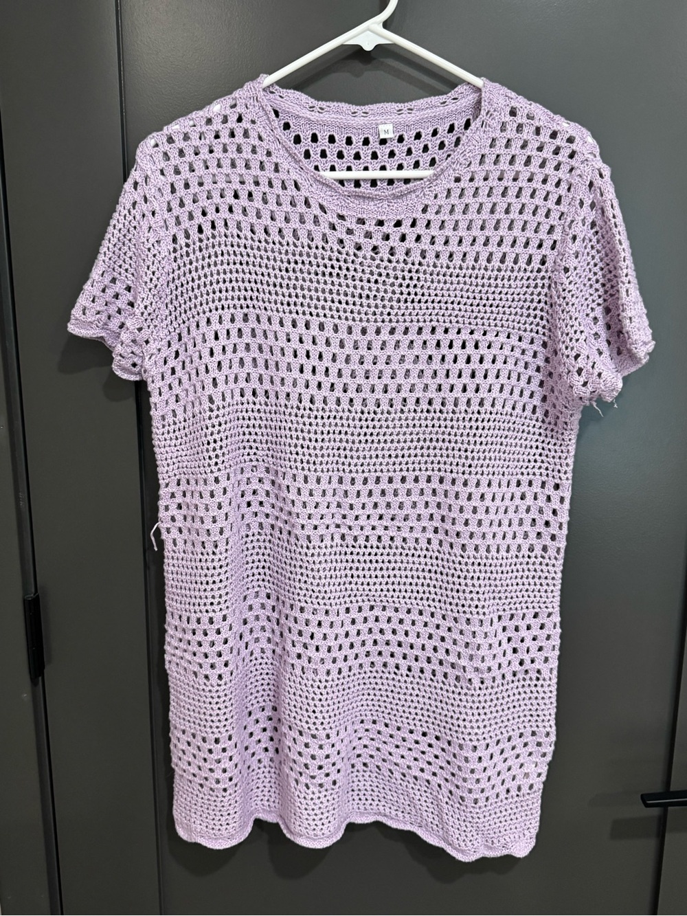 Lilac Crochet Swim Coverup Tunic